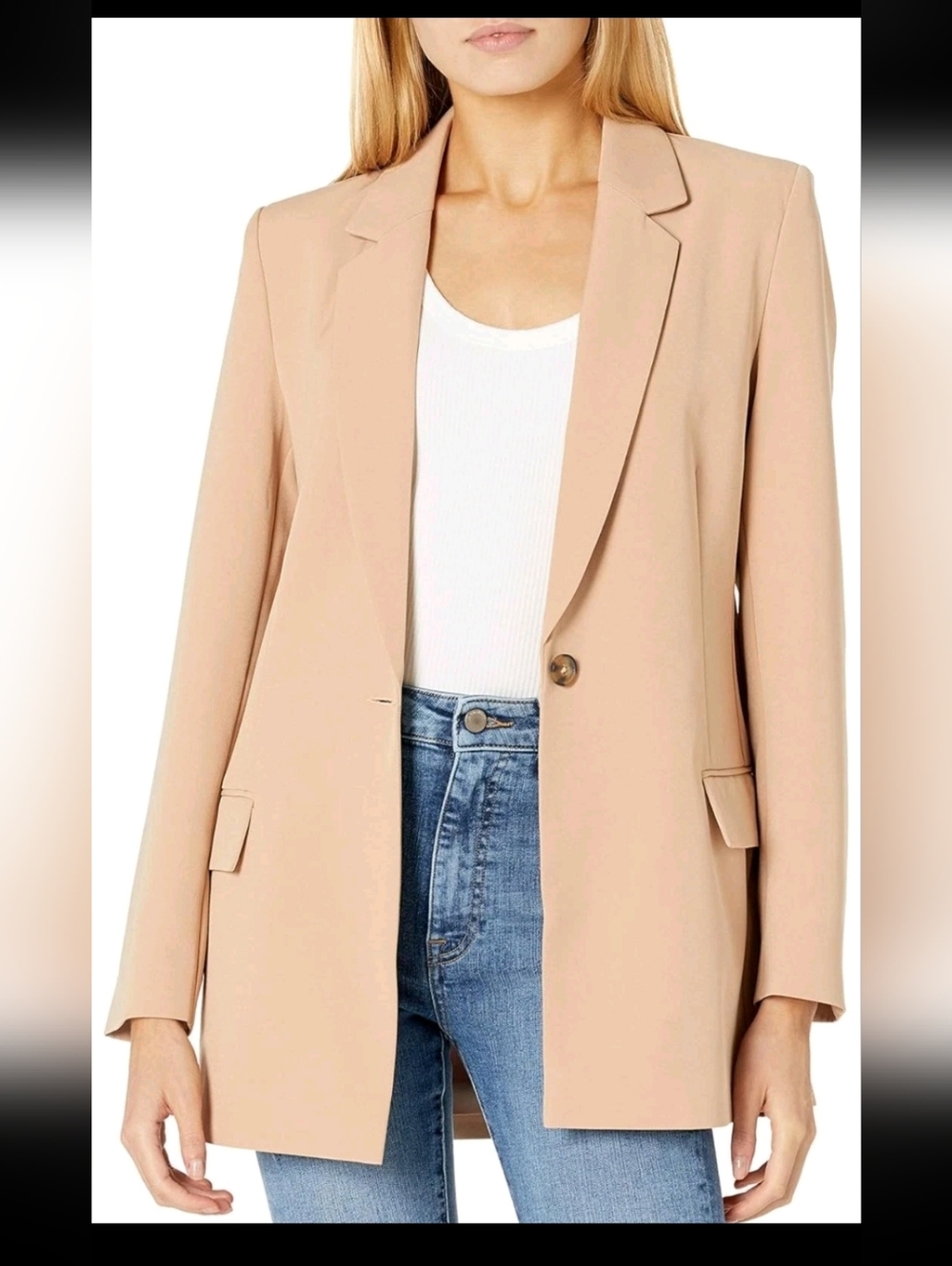 The Drop Women's Blake Long Tan Blazer Size 2XL NWT Workwear Business Casual